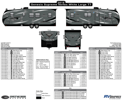 Genesis Supreme - Vortex - 2018 Vortex White-Gray Lg Travel Trailer