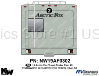 1 Piece 2019 Arctic Fox Travel Trailer Rear Graphics Kit