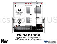 2 Piece 2019 Arctic Fox Camper Rear Graphics Kit
