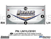 4 Piece 2011 Lance Truck Camper Molded Cap Front Graphics Kit