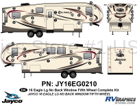 50 Piece 2016 Eagle Fifth Wheel No Rear Window Complete Graphics Kit