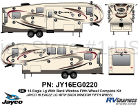 49 Piece 2016 Eagle Fifth Wheel with Rear Window Complete Graphics Kit
