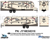 45 Piece 2016 Eagle Travel Trailer No Rear Window Complete Graphics Kit
