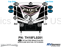 15 Piece 2018 Fuel Fifth Wheel Front Graphics Kit