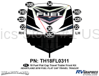 10 Piece 2018 Fuel Flat Cap Travel Trailer Front Graphics Kit