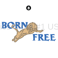 Side-Rear Small Born Free logo-Casual Elegance (Blue) version