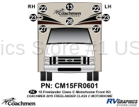 8 Piece 2015 Freelander Motorhome Front Graphics Kit