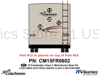 4 Piece 2015 Freelander Motorhome Rear Graphics Kit