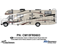 23 Piece 2015 Freelander Motorhome Roadside Graphics Kit