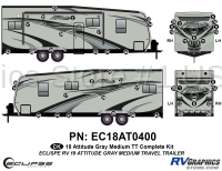 52 Piece 2018 Attitude Med Travel Trailer Gray Complete Graphics Kit