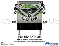 13 Piece 2018 Attitude Fifth Wheel Green Front Graphics Kit