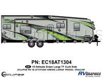 21 Piece 2018 Attitude Lg Travel Trailer Green Curbside Graphics Kit