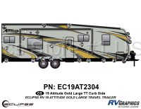 21 Piece 2019 Attitude Lg Travel Trailer Gold Curbside Graphics Kit