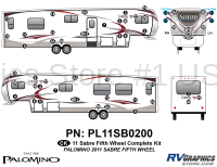 54 Piece 2011 Sabre Fifth Wheel Complete Graphics Kit