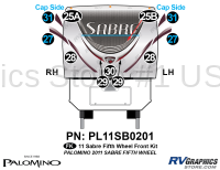 11 Piece 2011 Sabre Fifth Wheel Front Graphics Kit