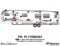 20 Piece 2011 Sabre Fifth Wheel Roadside Graphics Kit