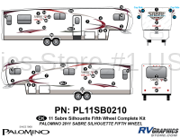 47 Piece 2011 Sabre Silhouette Fifth Wheel Complete Graphics Kit