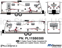 45 Piece 2011 Sabre Travel  Trailer Complete Graphics Kit