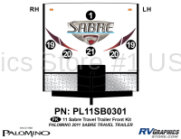 6 Piece 2011 Sabre Travel  Trailer Front Graphics Kit