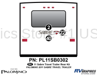 3 Piece 2011 Sabre Travel  Trailer Rear Graphics Kit