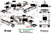 68 Piece 2019 Four Winds Motorhome Standard Version Complete Graphics Kit