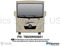 1 Piece 2020 Windsport Motorhome French Blue Front Graphics Kit