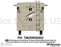 4 Piece 2020 Windsport Motorhome French Blue Rear Graphics Kit NRW