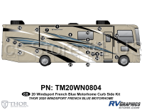 24 Piece 2020 Windsport Motorhome French Blue Curbside Graphics Kit