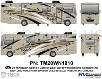 53 Piece 2020 Windsport Motorhome Spanish Gold Complete Graphics Kit RW