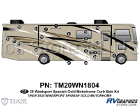 24 Piece 2020 Windsport Motorhome Spanish Gold Curbside Graphics Kit