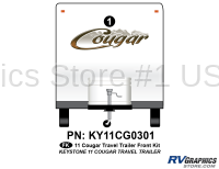 1 Piece 2011 Cougar Travel Trailer Front Graphics Kit
