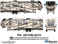 63 Piece 2019 Solitude Front Window Fifth Wheel Complete Graphics Kit