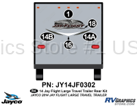 5 Piece 2014 Jay Flight Large Travel Trailer Rear Graphics Kit