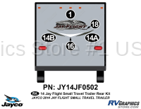 5 Piece 2014 Jay Flight Small Travel Trailer Rear Graphics Kit