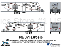 36 Piece 2015 JayFlight Rear Window-Lg Travel Trailer Complete Graphics Kit