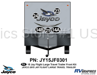 5 Piece 2015 JayFlight Lg Travel Trailer Front Graphics Kit