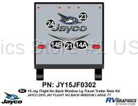 5 Piece 2015 JayFlight Lg Travel Trailer Rear Graphics Kit