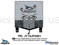 5 Piece 2015 Jay Flight Medium length Travel Trailer Front Graphics Kit