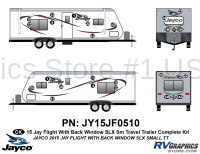 29 Piece 2015 Jay Flight SLX Rear Window-Small length Travel Trailer Complete Graphics Kit