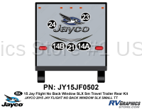 5 Piece 2015 Jay Flight SLX Small Length Travel Trailer Rear Graphics Kit