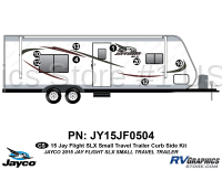 9 Piece 2015 Jay Flight SLX Small Length Travel Trailer Curbside Graphics Kit