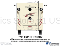 4 Piece 2019 Hurricane Motorhome Rear Graphics Kit-Red Version