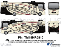 51 Piece 2019 Hurricane Motorhome Partial Paint Complete Graphics Kit-Red Version