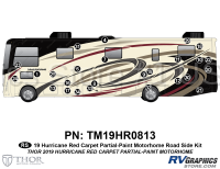 23 Piece 2019 Hurricane Motorhome Partial Paint Roadside Graphics Kit-Red Version