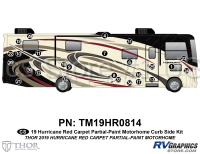 23 Piece 2019 Hurricane Motorhome Partial Paint Curbside Graphics Kit-Red Version