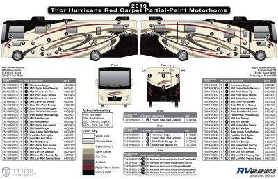 Thor Motorcoach - Hurricane - 2019 Hurricane Motorhome Red Version-Partial Paint