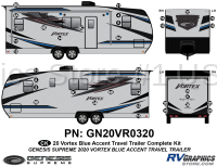 36 Piece 2020 Vortex Travel Trailer Complete Graphics Kit-BLUE Combination