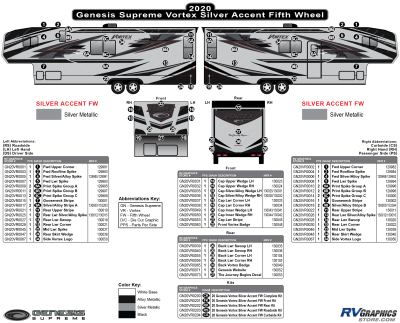 Genesis Supreme - Vortex - 2020 Vortex Fifth Wheel-SILVER Version