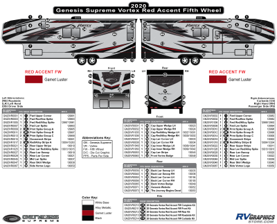 Genesis Supreme - Vortex - 2020 Vortex Fifth Wheel-RED Version