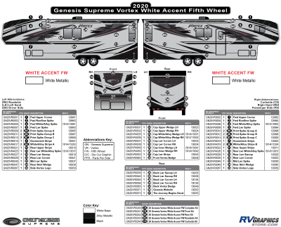 Genesis Supreme - Vortex - 2020 Vortex Fifth Wheel-WHITE Version